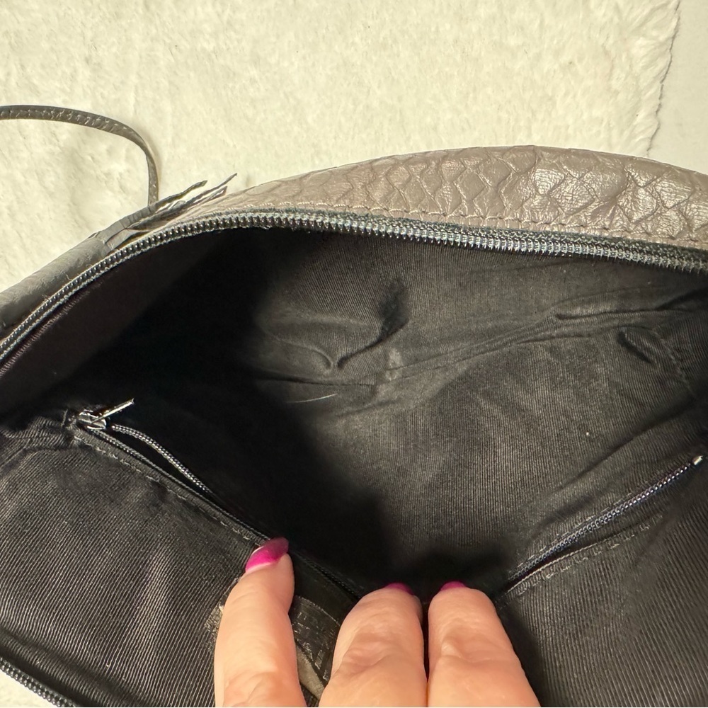 VTG Bags By Pinky Woven Patchwork Leather Shoulder Purse Metallic USA 80’s 90’s - Picture 16 of 16